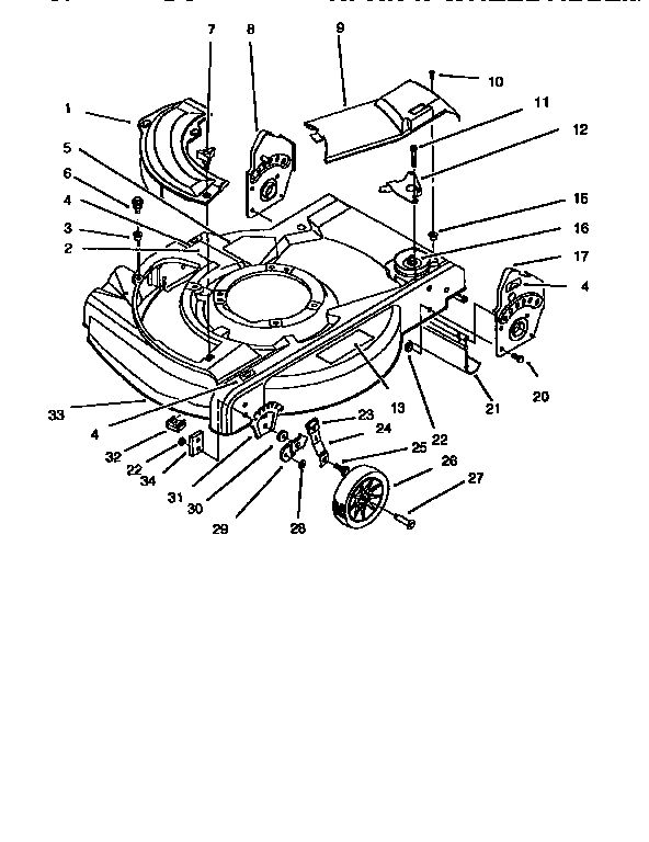 Deck And Wheel Assembly Diagram and Parts List for 10301 590001-5999999 Lawn Boy Lawn Mower